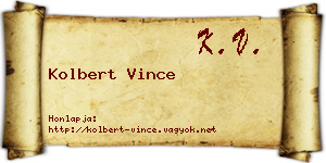 Kolbert Vince névjegykártya